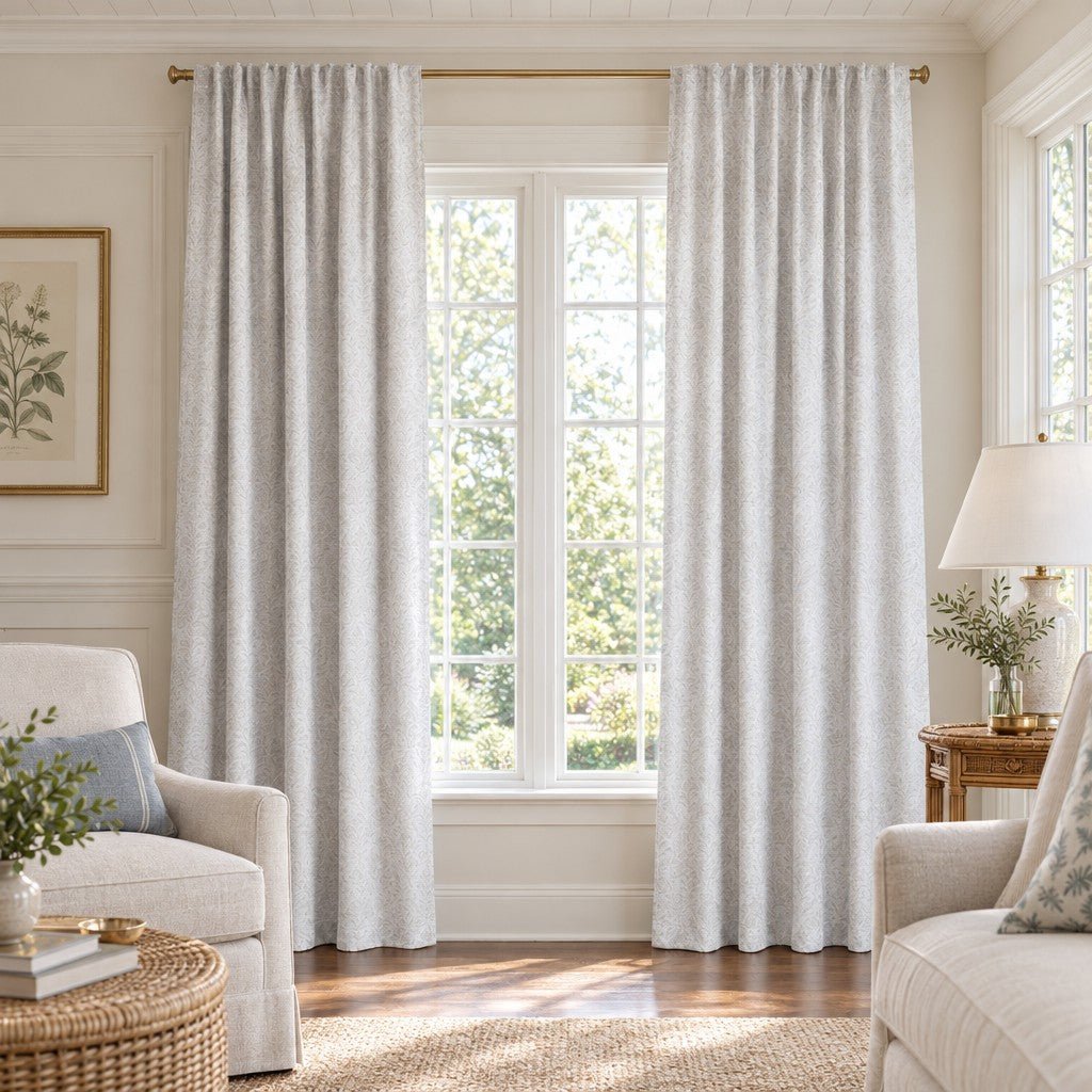 Wedgewood Vine Snow - Curtain Panel - The Drapery
