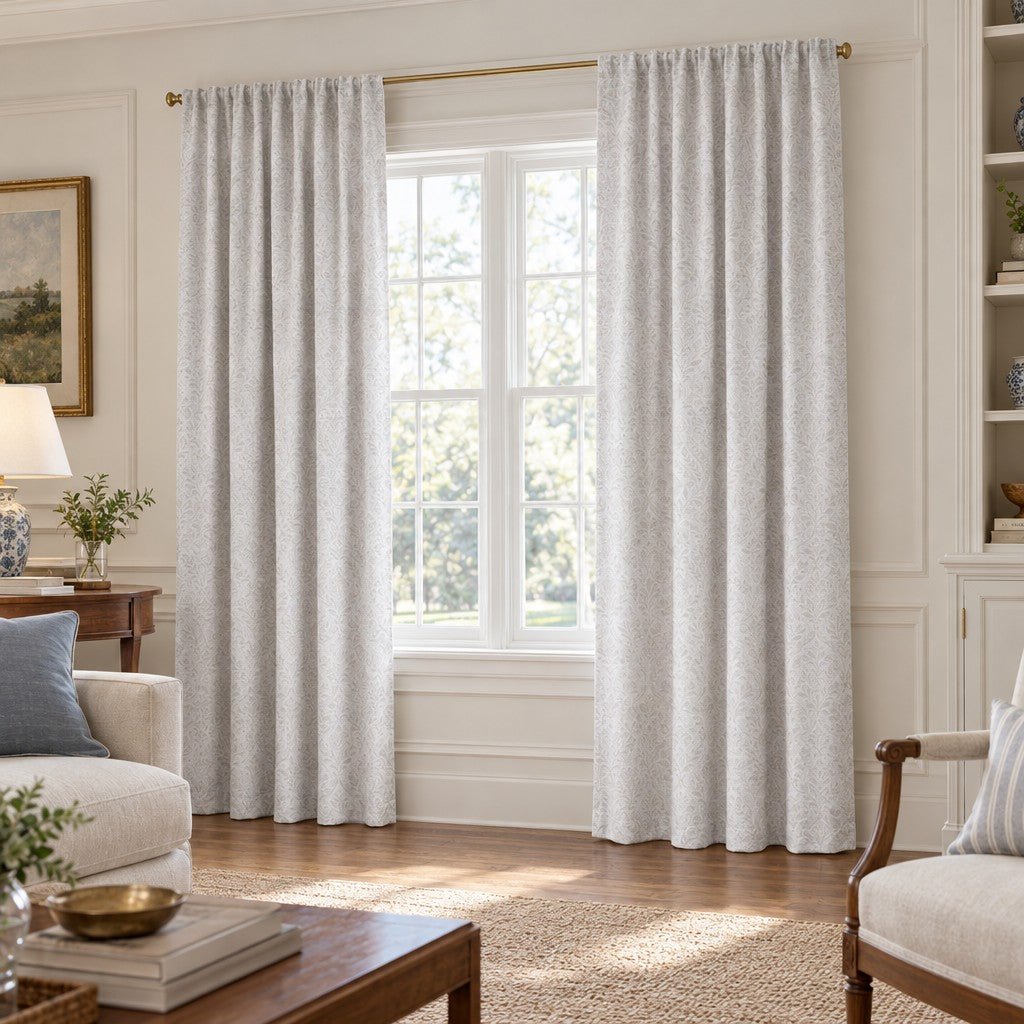 Wedgewood Vine Snow - Curtain Panel - The Drapery
