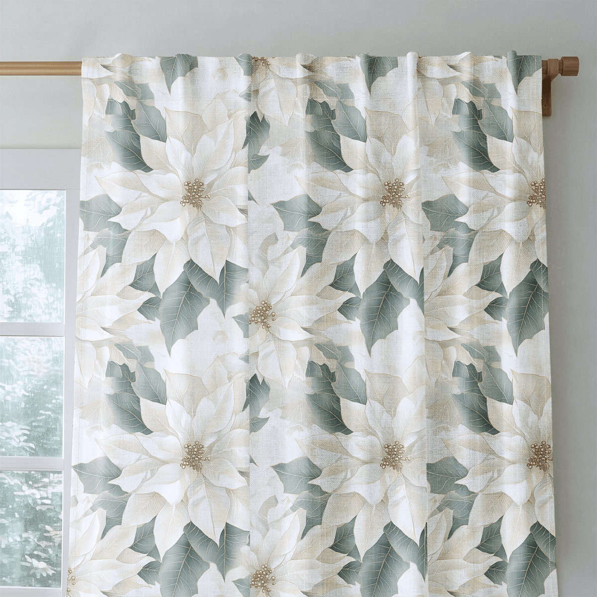 Winter Bloom - Curtain Panel - The Drapery