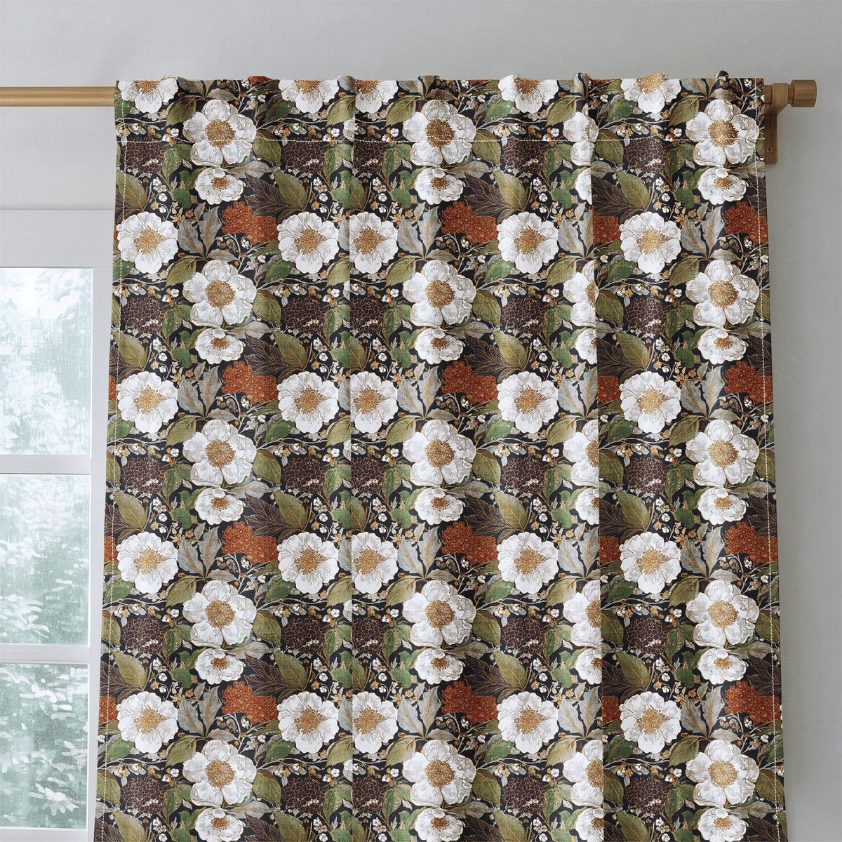 Winterberry Ebony - Curtain Panel - The Drapery