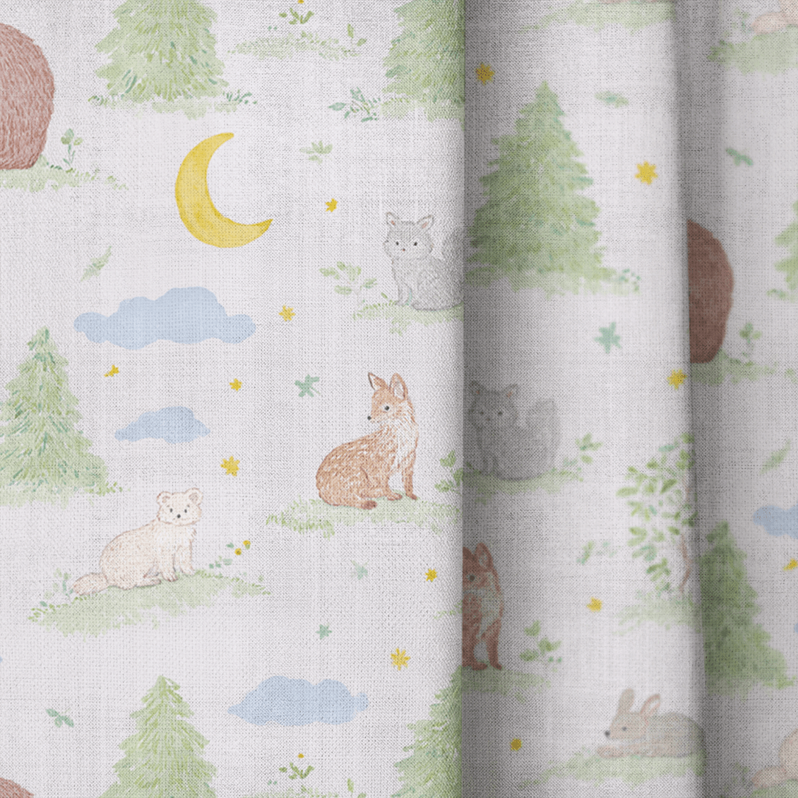 Woodland Nights_ - Curtain Panel - The Drapery