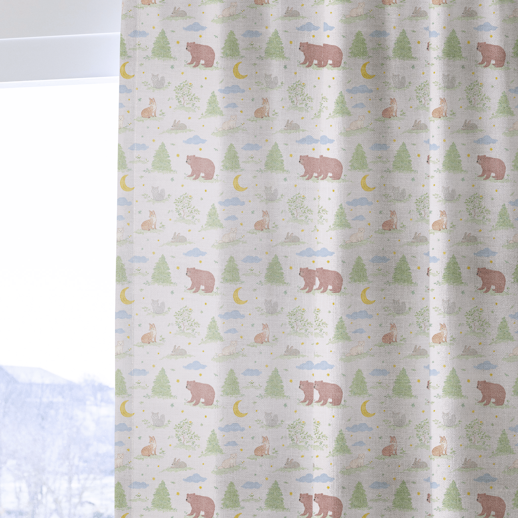 Woodland Nights_ - Curtain Panel - The Drapery