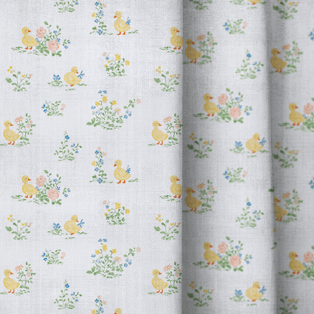 Yellow Ducklings - Curtain Panel - The Drapery