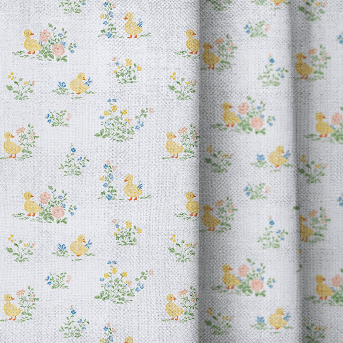 Yellow Ducklings - Curtain Panel - The Drapery