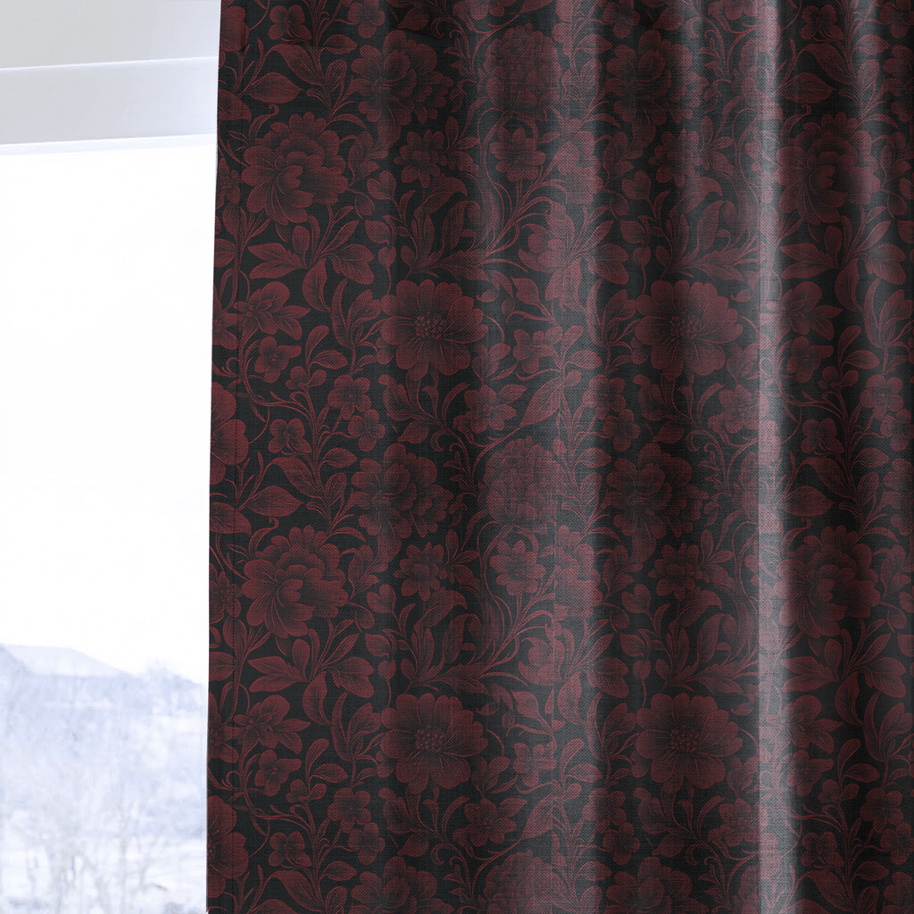 Zinfandel Bloom - Curtain Panel - The Drapery