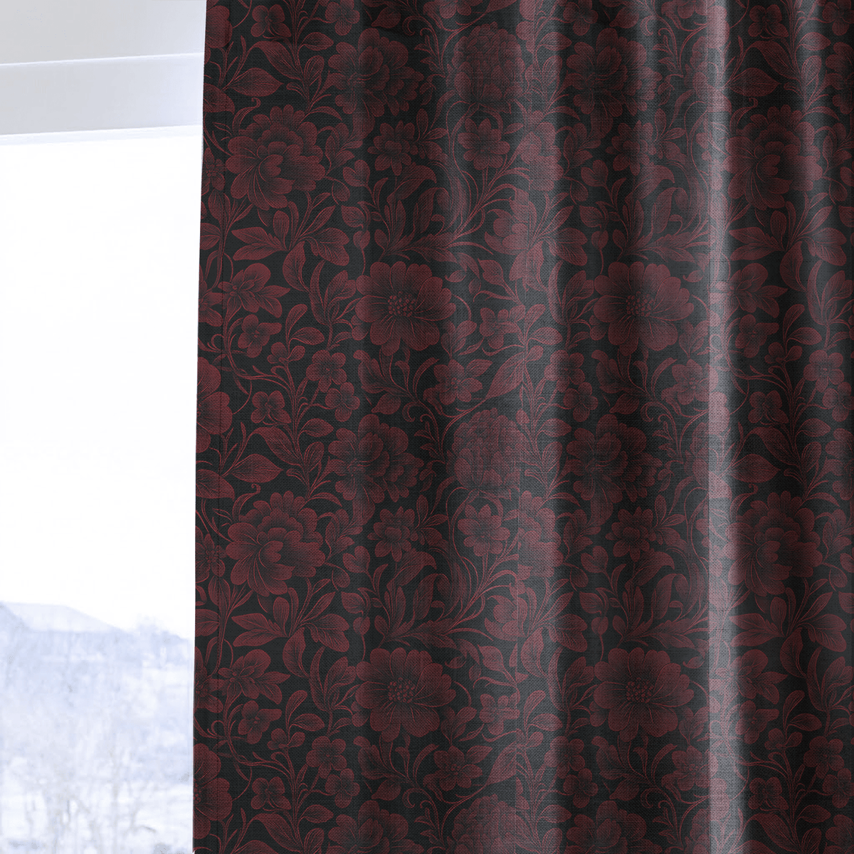Zinfandel Bloom - Curtain Panel - The Drapery