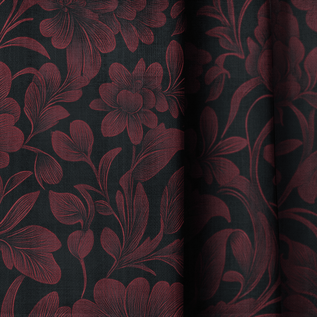 Zinfandel Bloom - Curtain Panel - The Drapery